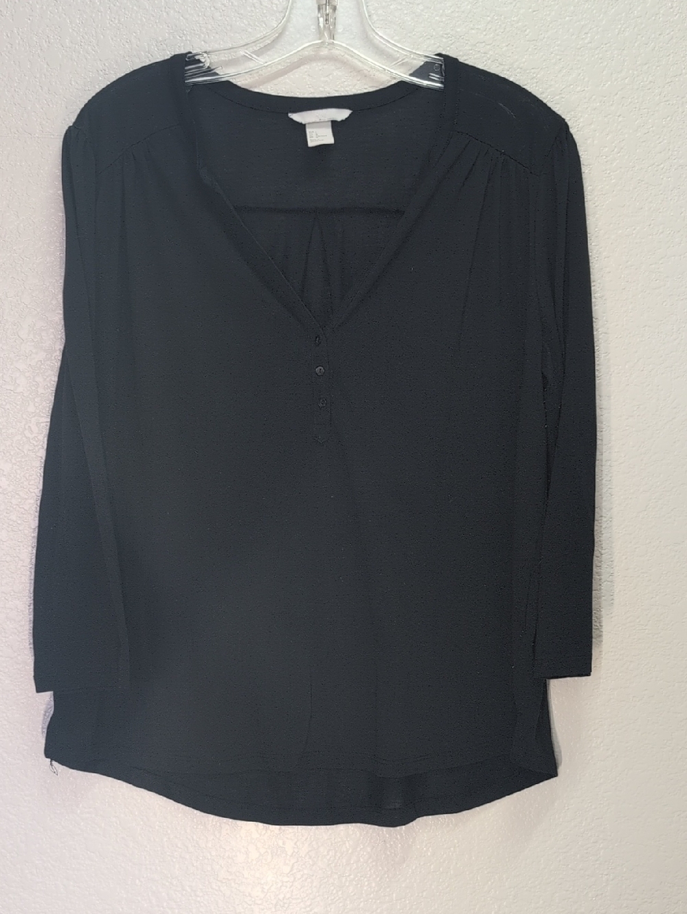 H&M| Womans| V Neck Black Blouse | Size Large